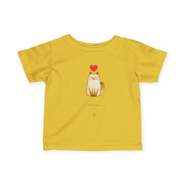 Cute Cat with Heart Infant Tee | Baby Cat Illustration, Neutral Shirt - Image 10