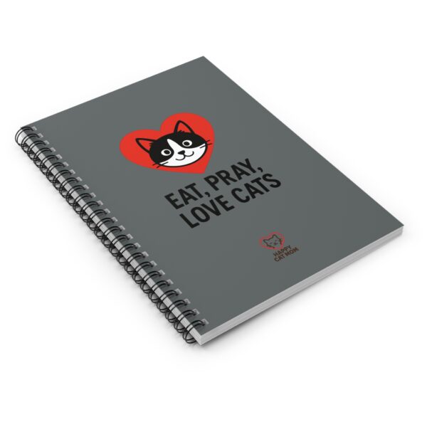 Eat, Pray, Love Cats Spiral Notebook — Cute Cat Heart Ruled Journal - Image 4
