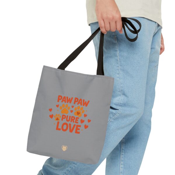 Paw Print Love Tote Bag, Cute Pet Lover Gift, Animal Theme Bag, Paw Paw Pure Love Accessories, Dog Mom Tote, Everyday Carryall - Image 3