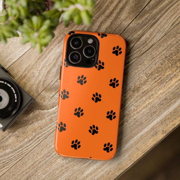 Orange Paw Print Phone Case | Tough Cases | Pet Lover Gift, Animal Print Cases, Unique Phone Cover, Fun Accessories, Birthday Gift - Image 204