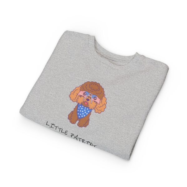 Patriotic Poodle Little Patriot Toddler Sweatshirt | Fourth of July Kids - Image 7