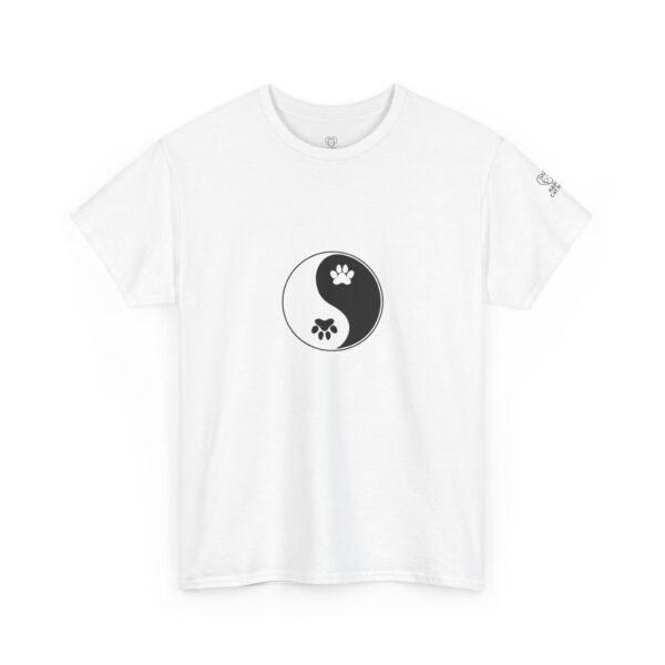 Yin Yang Unisex Heavy Cotton Tee, Pet Lovers Shirt, Spiritual Cotton Tee, Philosophy Gift, Everyday Casual Wear - Image 3