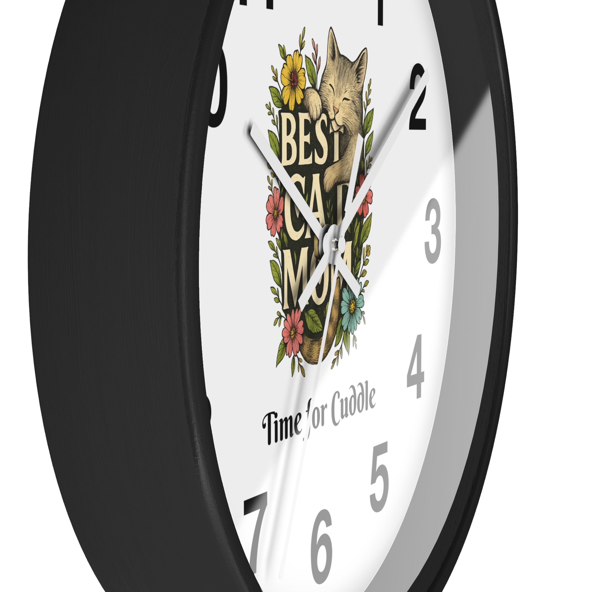 Funny Cat Wall Clock - Time is Running, Cat Decor, Unique Gift for Cat Lovers, Home Office Wall Art, Quirky Kitty Clock - Image 5