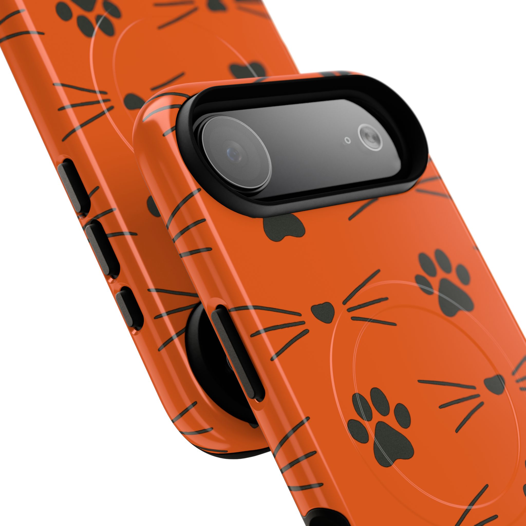 Cute Cat Pattern Magnetic Phone Case, Pet Lover Gift, Fun Yellow Phone Cover, Whiskers Design, Unique Animal Case, Birthday Gift - Image 78
