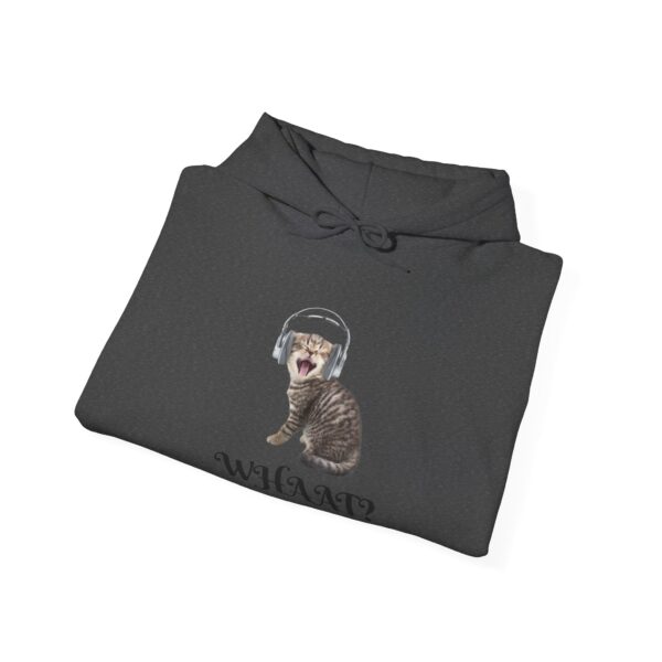 Cat Wearing Headphones 'Whaat?' Hoodie | Funny Kitty Graphic - Image 20