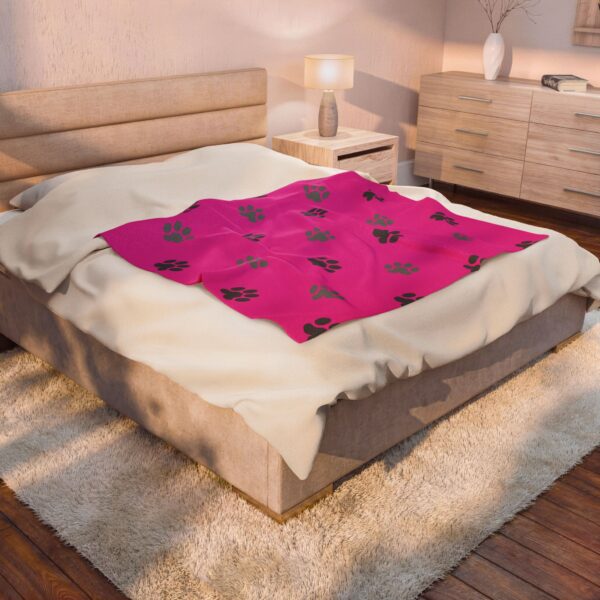Cozy Pet Print Blanket, Soft Velveteen Throw for Dog Lovers, Cat Pajama Party Gift, Warm Home Décor, Ideal for Valentines and Birthdays - Image 8