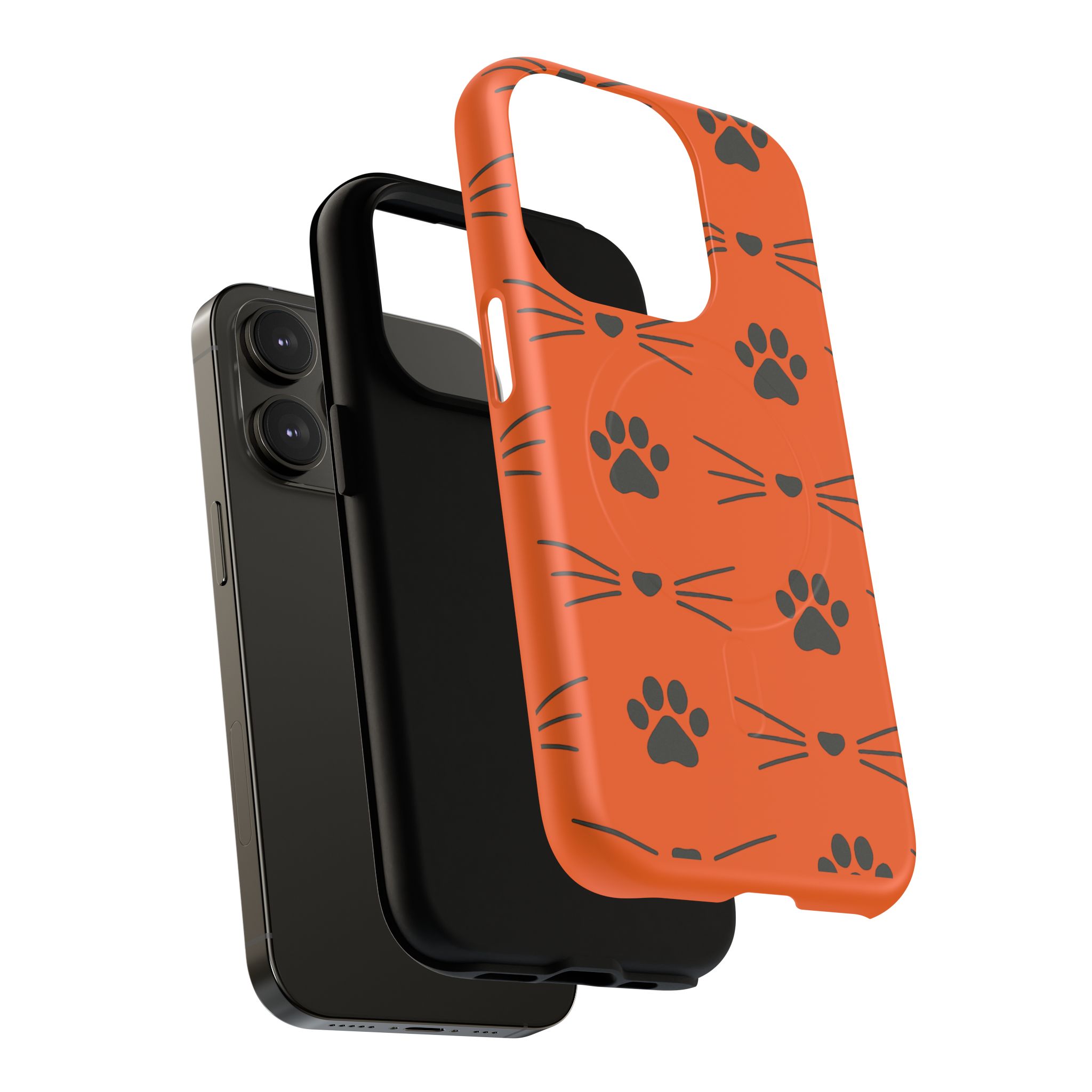Cute Cat Pattern Magnetic Phone Case, Pet Lover Gift, Fun Yellow Phone Cover, Whiskers Design, Unique Animal Case, Birthday Gift - Image 36