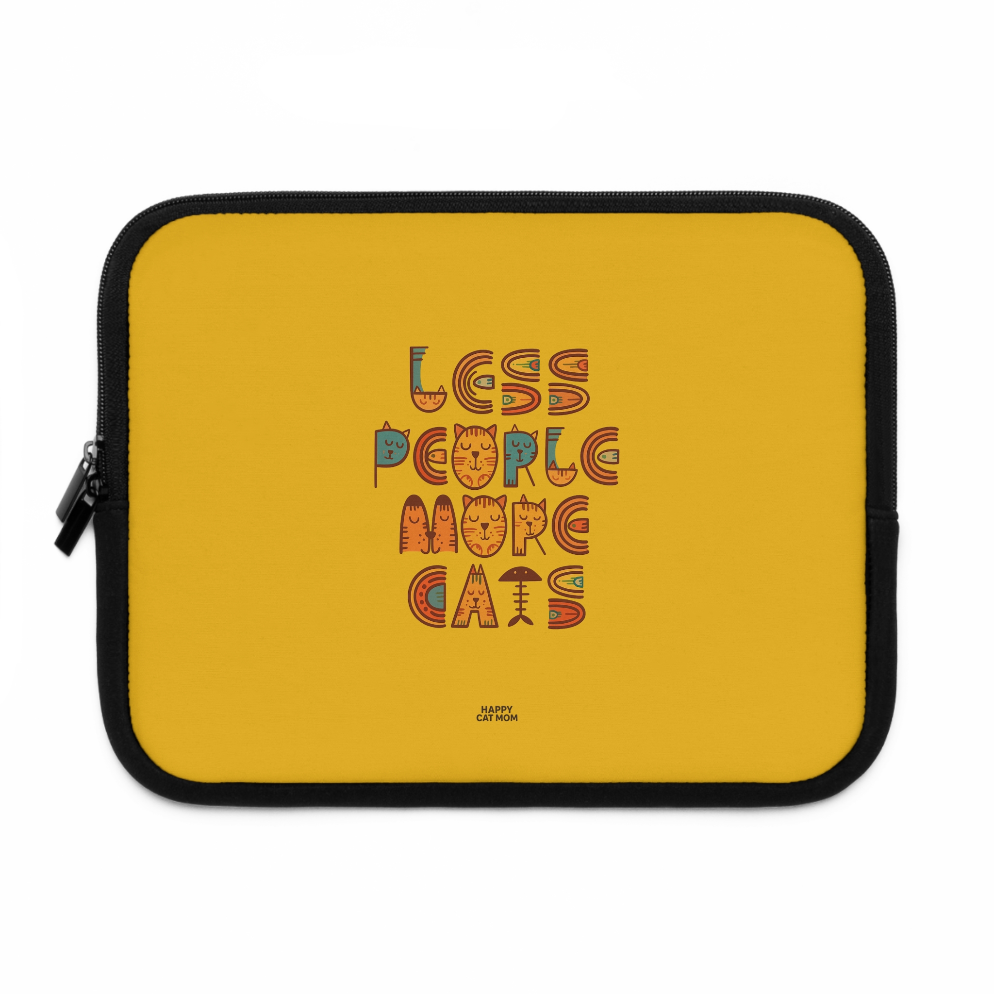 Laptop Sleeve- Less People More Cats, Fun Tech Case, Stylish Computer Bag, Gift for Cat Lovers, Cute Accessory for Every Occasion, Laptop Protector - Image 5