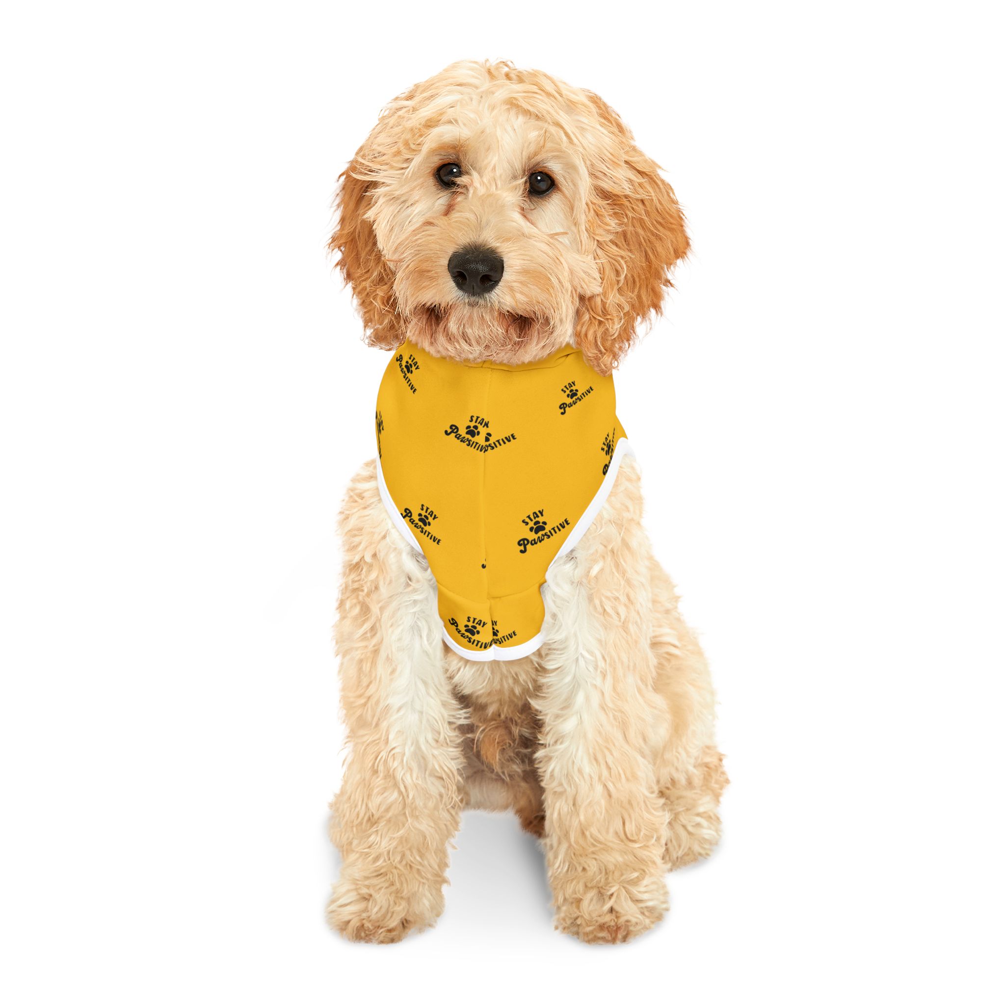 Paw Pattern Pet Hoodie | Yellow Paw Print Dog Hoodie - Image 3