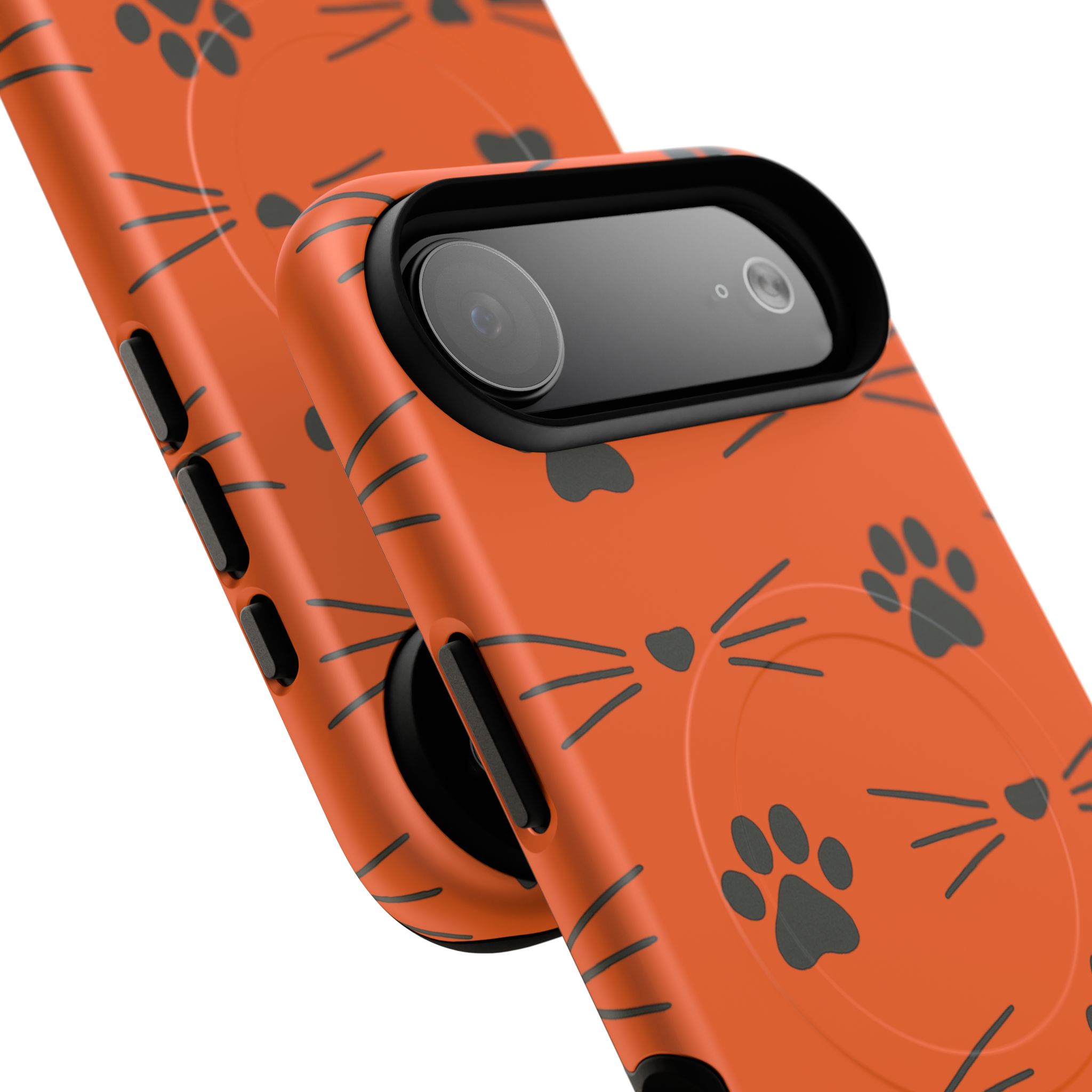 Cute Cat Pattern Magnetic Phone Case, Pet Lover Gift, Fun Yellow Phone Cover, Whiskers Design, Unique Animal Case, Birthday Gift - Image 80