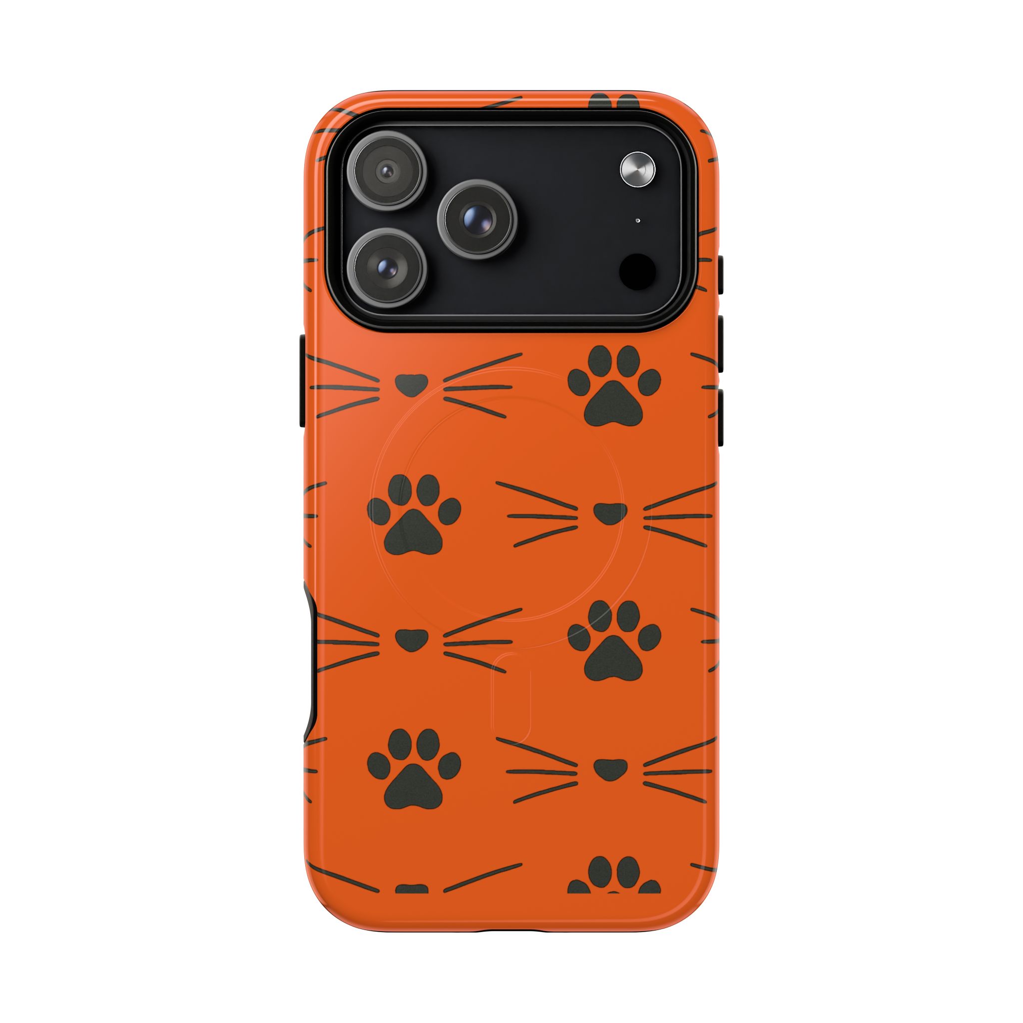 Cute Cat Pattern Magnetic Phone Case, Pet Lover Gift, Fun Yellow Phone Cover, Whiskers Design, Unique Animal Case, Birthday Gift - Image 85