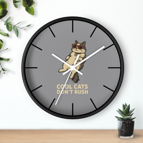 Funny Cat Wall Clock - Time is Running, Cat Decor, Unique Gift for Cat Lovers, Home Office Wall Art, Quirky Kitty Clock - Image 6