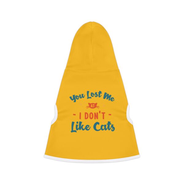 You Lost Me at I Don't Like Cats Pet Hoodie | Yellow Dog Hoodie - Image 2