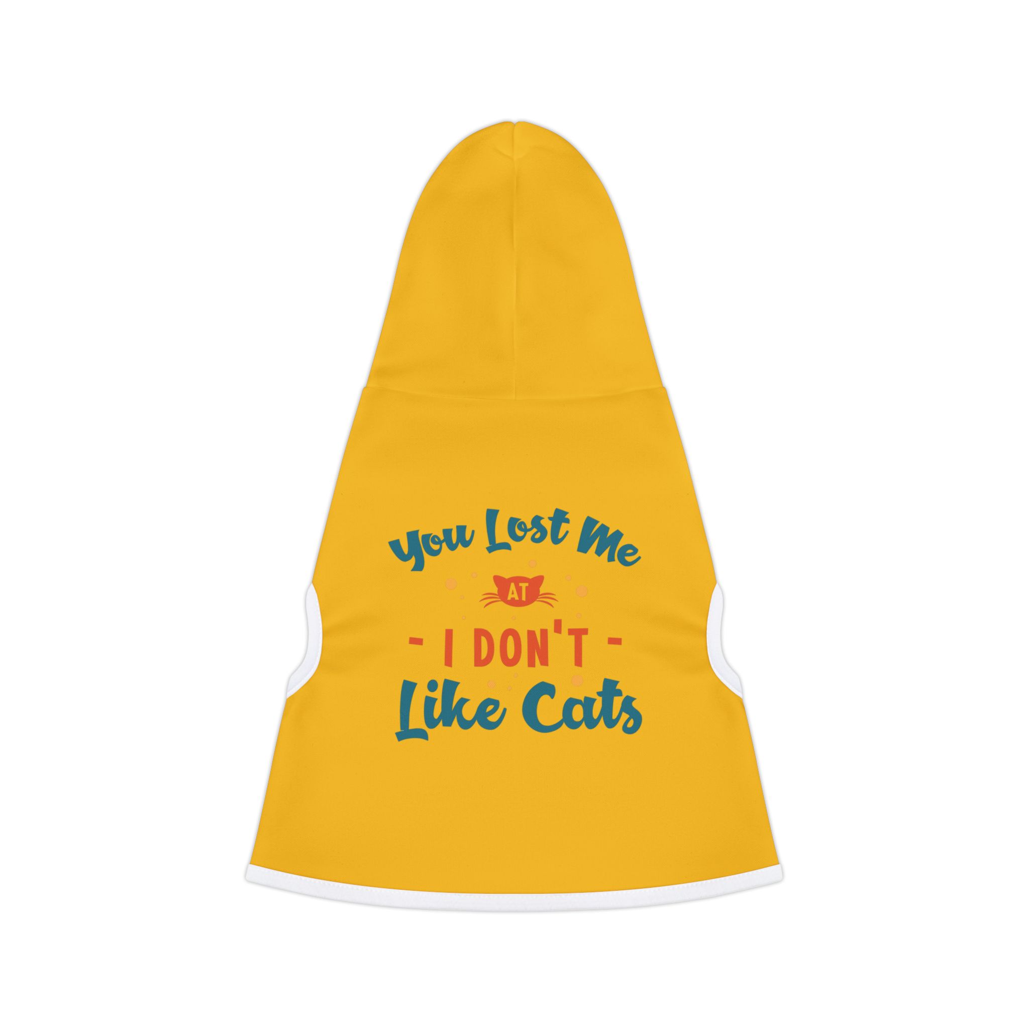 You Lost Me at I Don't Like Cats Pet Hoodie | Yellow Dog Hoodie - Image 2
