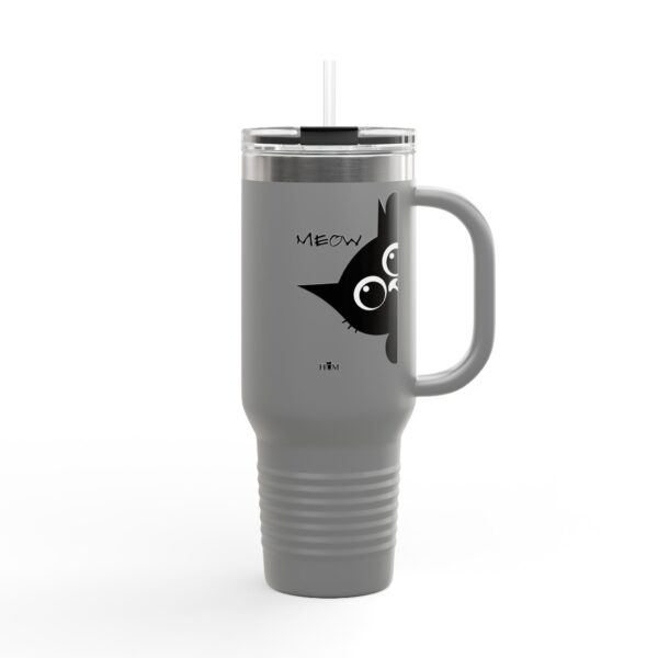Black Peekaboo Cat Insulated Travel Mug | 40oz Red Tumbler - Image 10