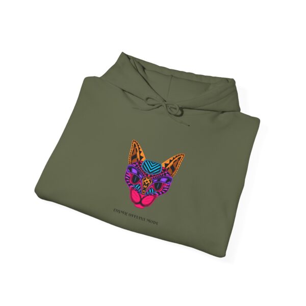 Colorful Sugar Skull Cat Hoodie | Vibrant Day of the Dead Feline Design - Image 24