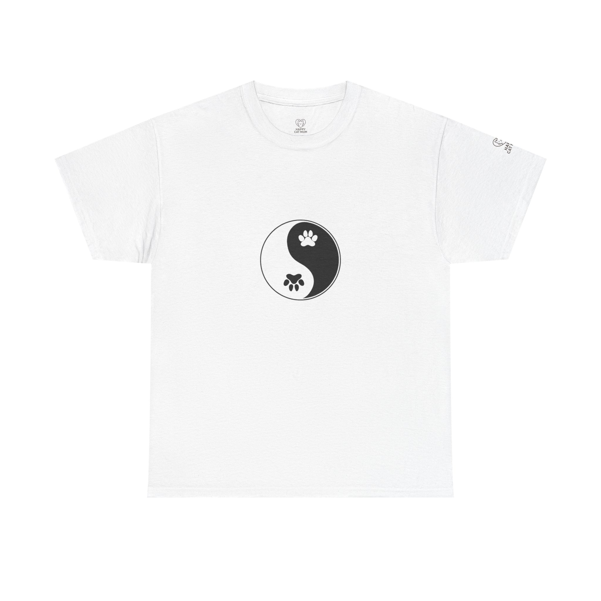 Yin Yang Unisex Heavy Cotton Tee, Pet Lovers Shirt, Spiritual Cotton Tee, Philosophy Gift, Everyday Casual Wear