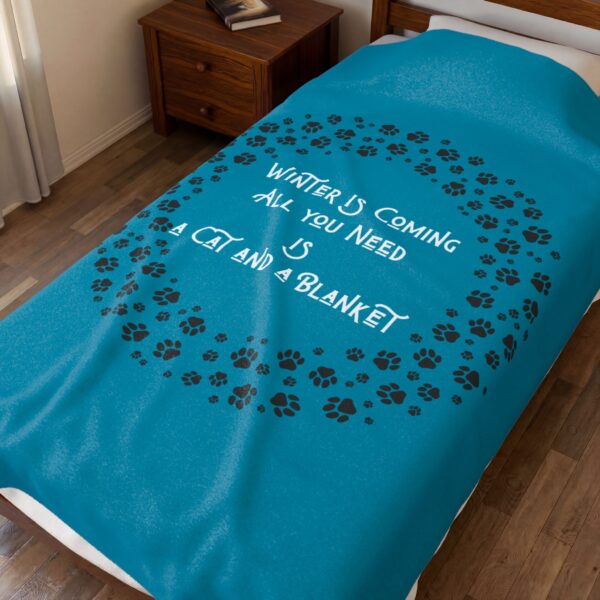 Winter Is Coming Cat Blanket | Cozy Velveteen Plush Throw for Cat Lovers, Gift for Pet Owners, Snuggle Blanket, Home Decor - Image 7