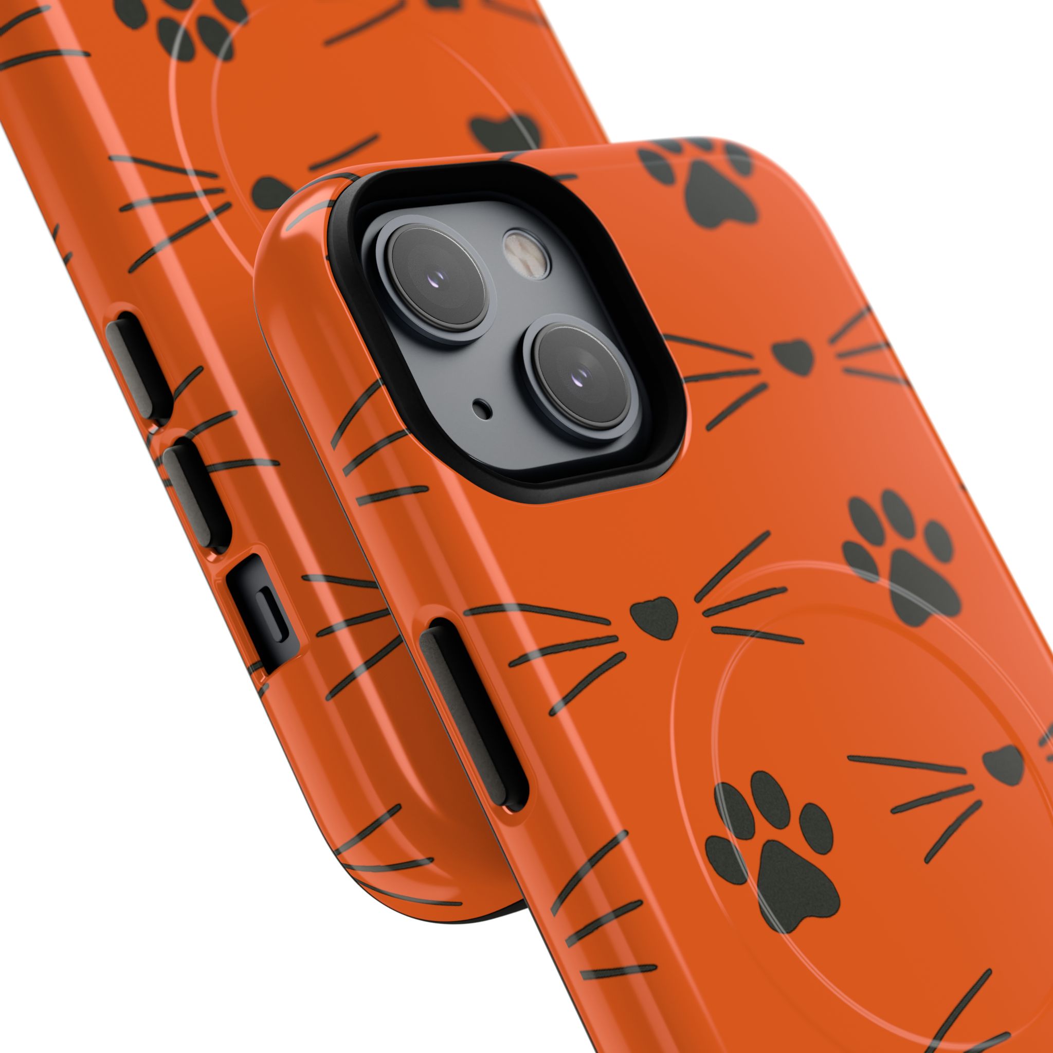 Cute Cat Pattern Magnetic Phone Case, Pet Lover Gift, Fun Yellow Phone Cover, Whiskers Design, Unique Animal Case, Birthday Gift - Image 26