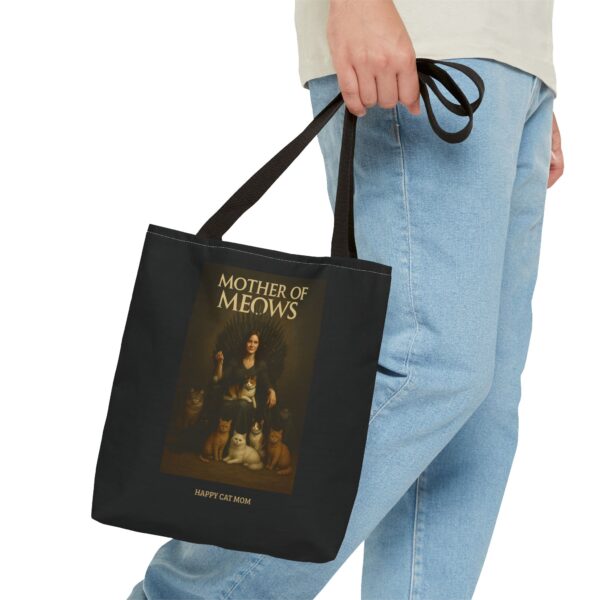 Mother of Meows Tote Bag, Cat Lovers Gift, Pet Mom Bag, Birthday Present, Animal Enthusiast, Fashionable Shopping Bag - Image 3