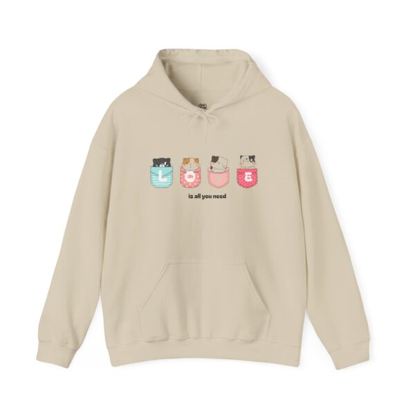 Kawaii Cats in Pockets Hoodie | Cute Cat Illustration Sweatshirt - Image 9
