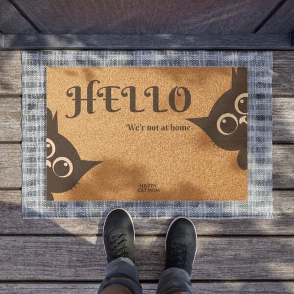 Hello Peekaboo Cats Doormat | Funny Cat Welcome Mat - Image 3