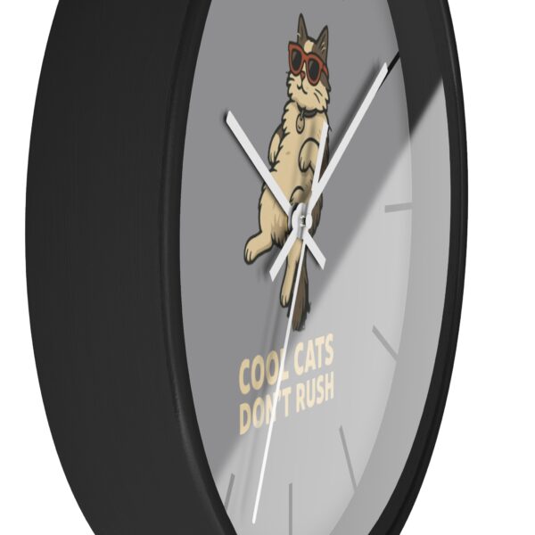 Funny Cat Wall Clock - Time is Running, Cat Decor, Unique Gift for Cat Lovers, Home Office Wall Art, Quirky Kitty Clock - Image 5