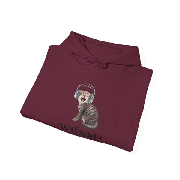Cat Wearing Headphones 'Whaat?' Hoodie | Funny Kitty Graphic - Image 16