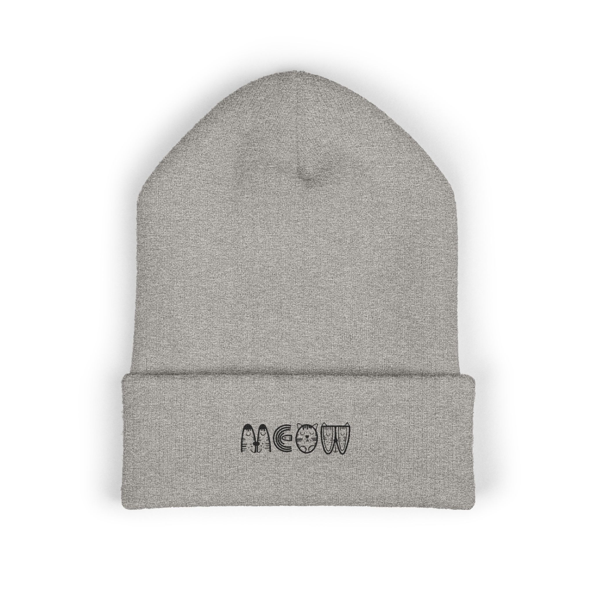 Meow Cat Letters beanie | Embroidered cuffed beanie - Image 5