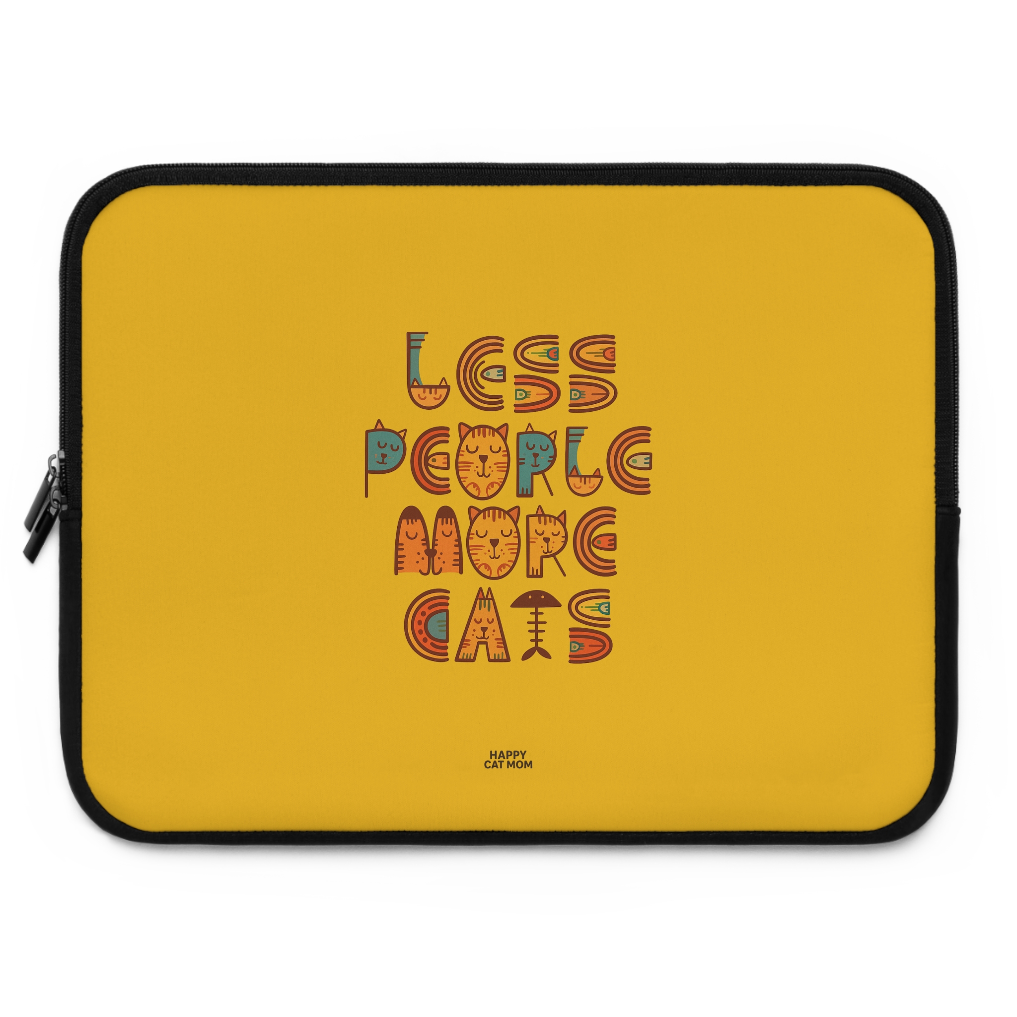 Laptop Sleeve- Less People More Cats, Fun Tech Case, Stylish Computer Bag, Gift for Cat Lovers, Cute Accessory for Every Occasion, Laptop Protector - Image 13