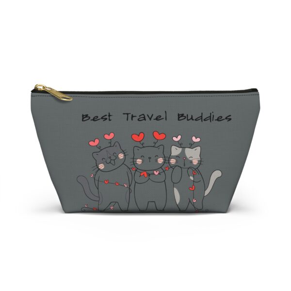 Best Travel Buddies cat trio Accessory Pouch | T‑bottom zipper bag - Image 5