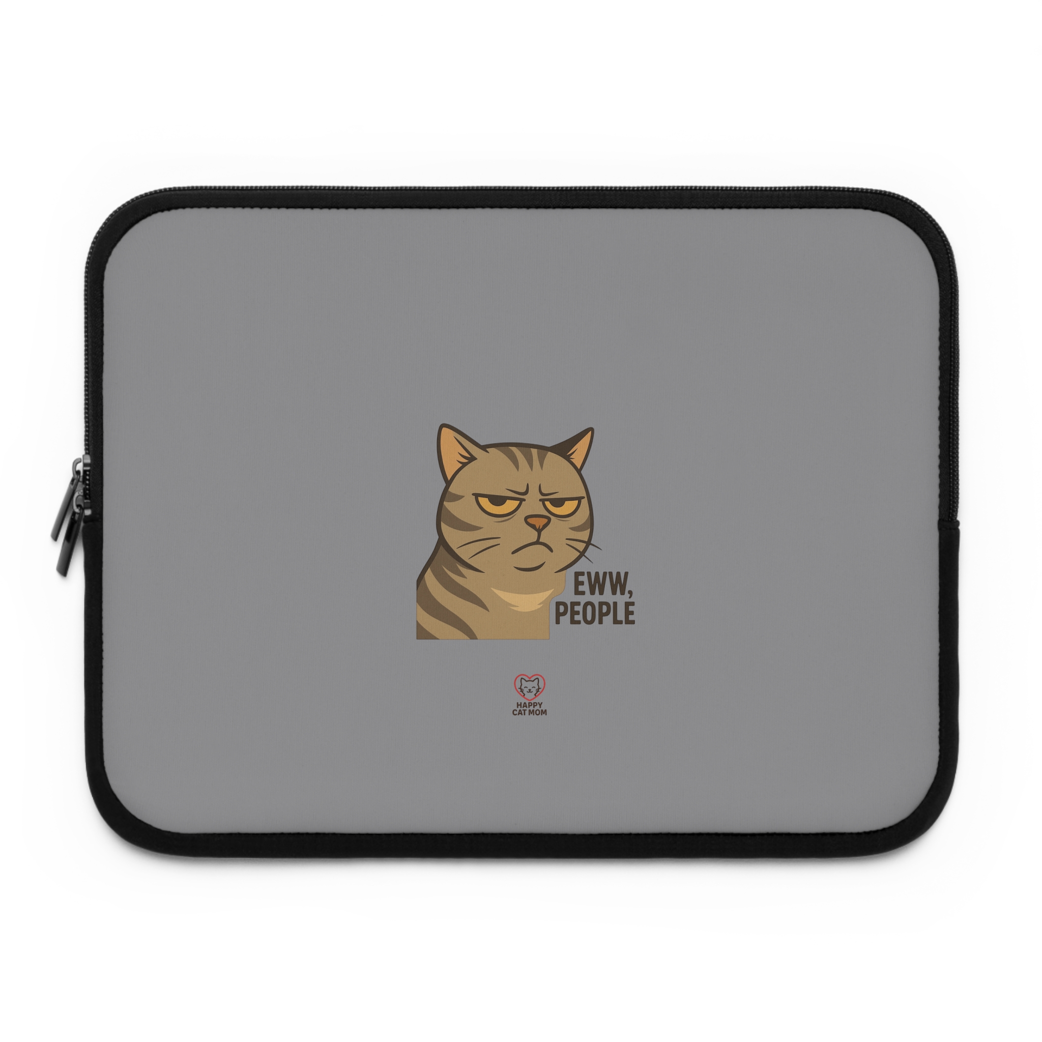 Funny Cat Laptop Sleeve - Eww People, Cute Cat Accessory for Tech Lovers, Gifts for Cat Owners, Laptop Cases, Pet Lovers