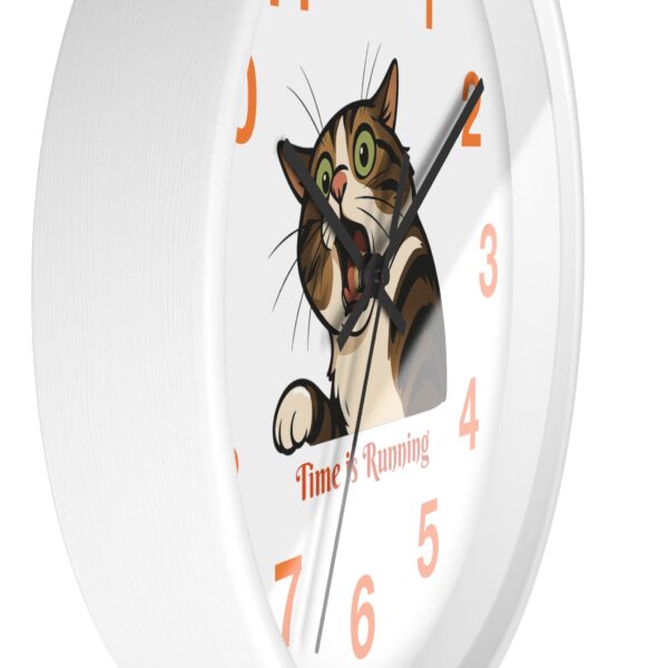 Funny Cat Wall Clock - Time is Running, Cat Decor, Unique Gift for Cat Lovers, Home Office Wall Art, Quirky Kitty Clock - Image 8