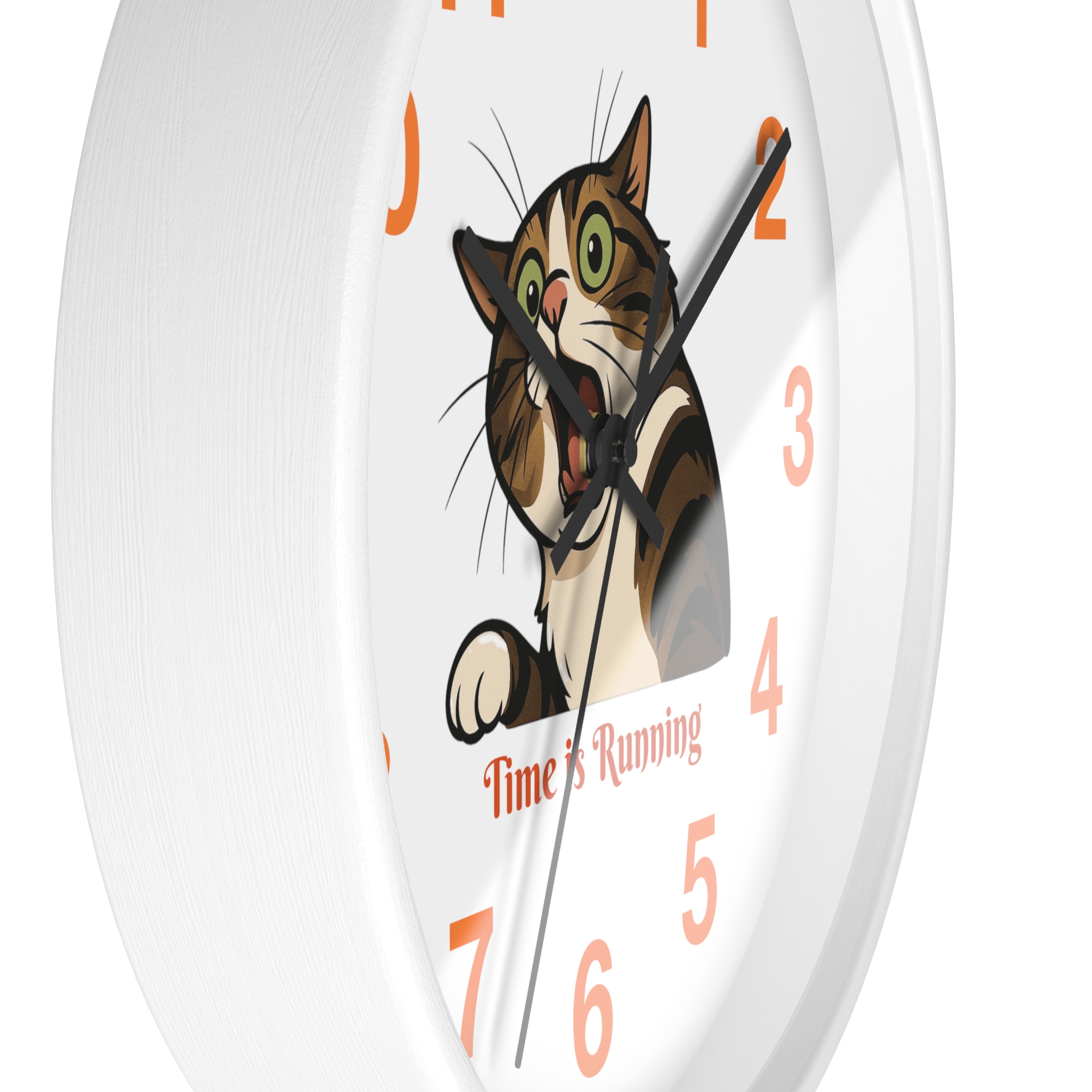 Funny Cat Wall Clock - Time is Running, Cat Decor, Unique Gift for Cat Lovers, Home Office Wall Art, Quirky Kitty Clock - Image 8
