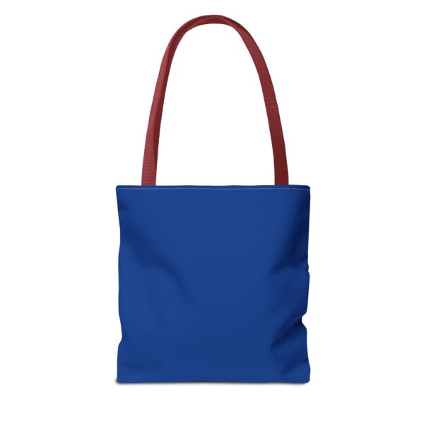 Cat Mom Tote Bag - Happy Cat Mom Gift, Blue AOP Bag, Cat Lover Accessories, Practical Shopping Tote, Cute Pet Owner Bag - Image 2