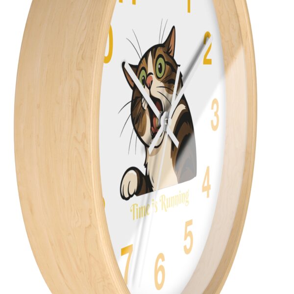 Funny Cat Wall Clock - Time is Running, Cat Decor, Unique Gift for Cat Lovers, Home Office Wall Art, Quirky Kitty Clock - Image 17