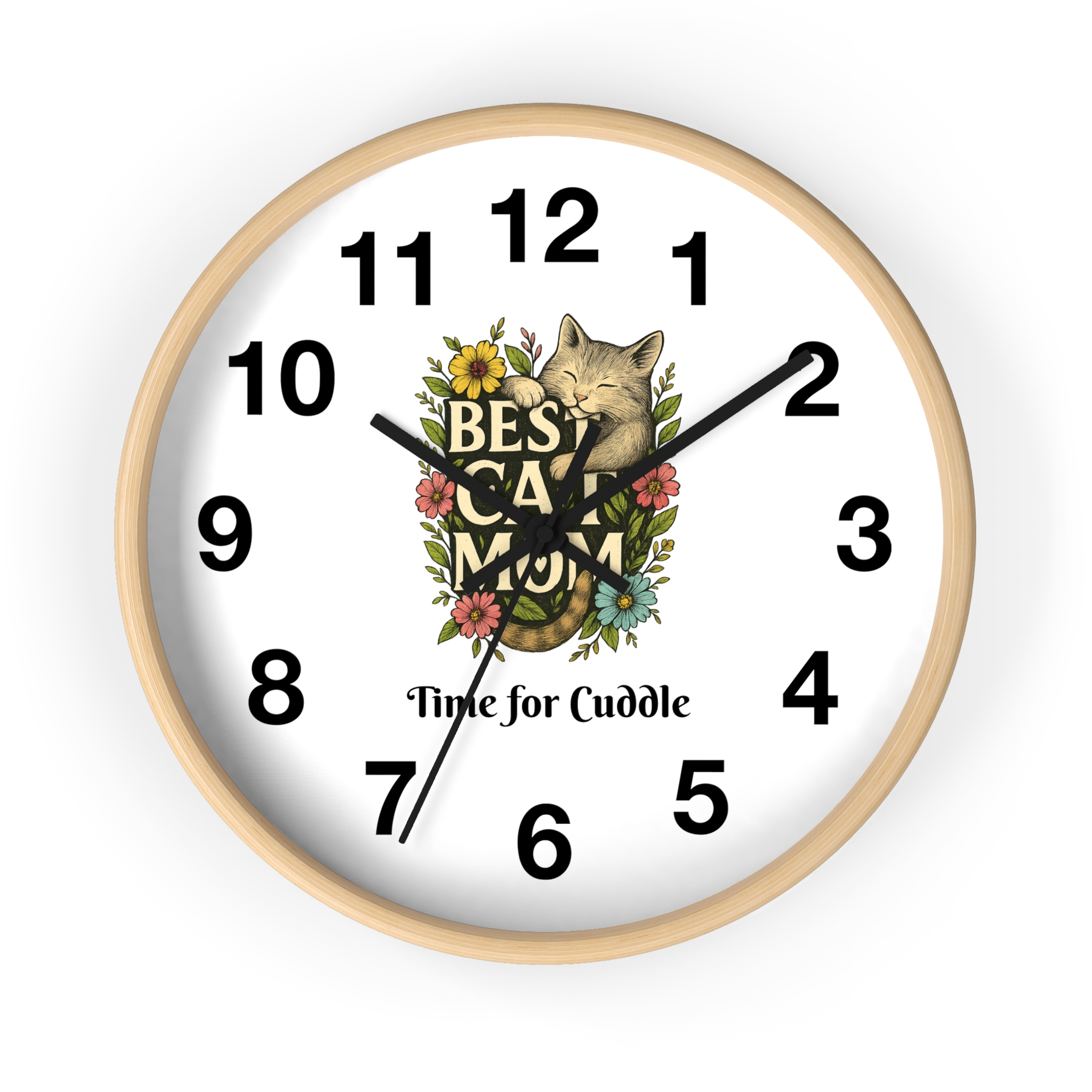 Funny Cat Wall Clock - Time is Running, Cat Decor, Unique Gift for Cat Lovers, Home Office Wall Art, Quirky Kitty Clock - Image 13