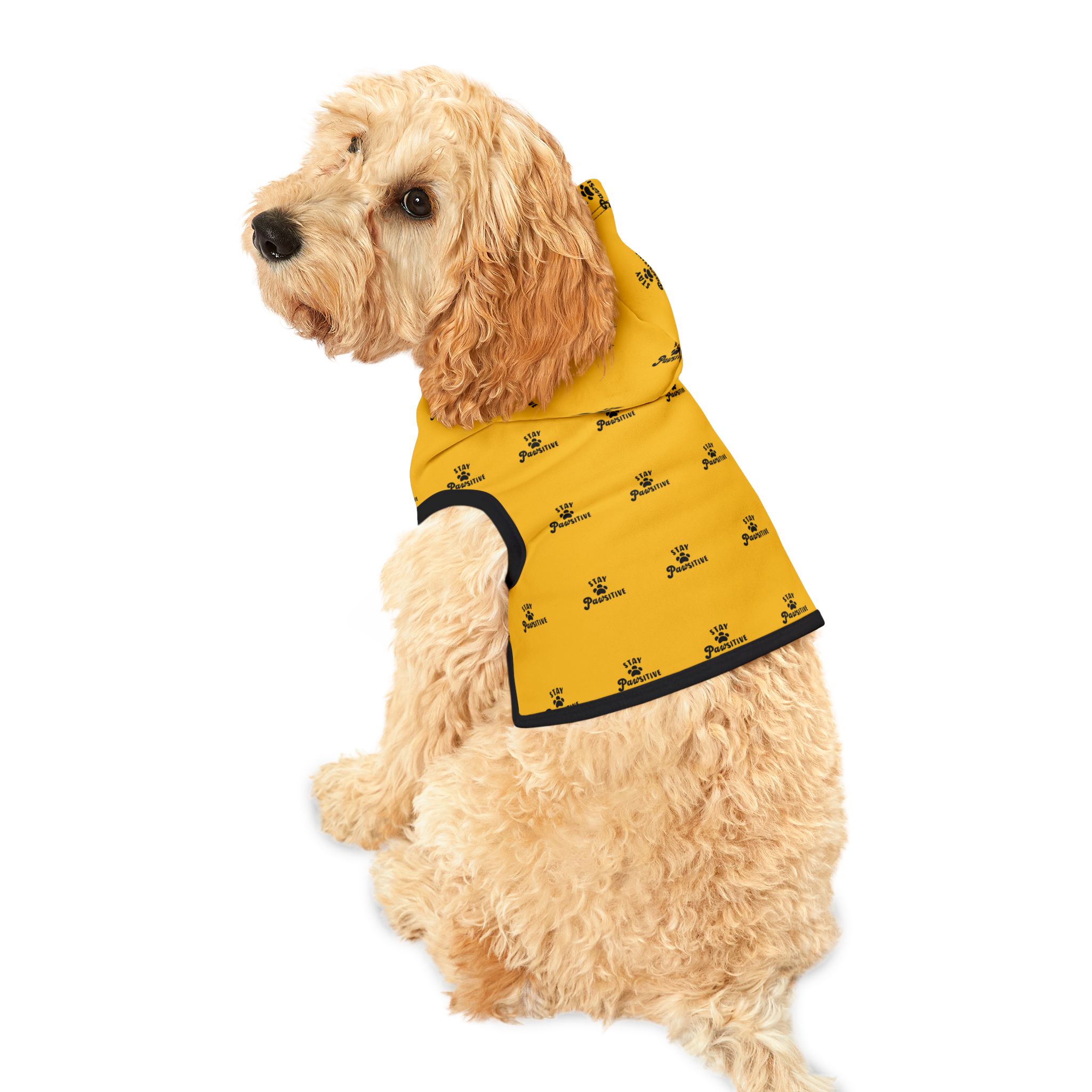 Paw Pattern Pet Hoodie | Yellow Paw Print Dog Hoodie - Image 8