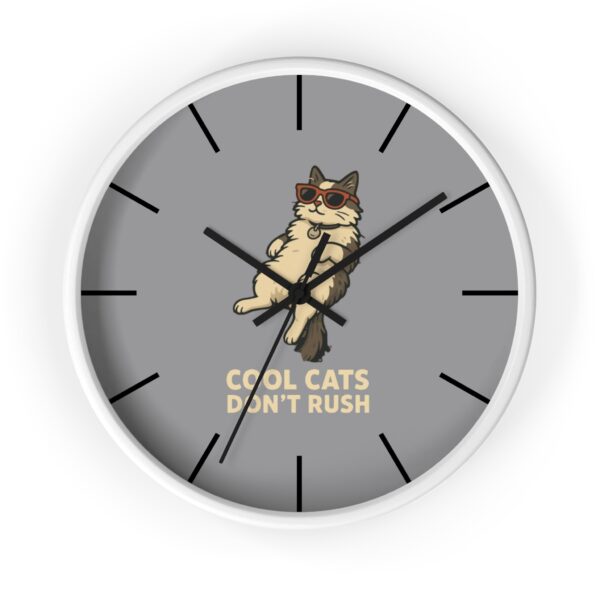 Funny Cat Wall Clock - Time is Running, Cat Decor, Unique Gift for Cat Lovers, Home Office Wall Art, Quirky Kitty Clock - Image 7