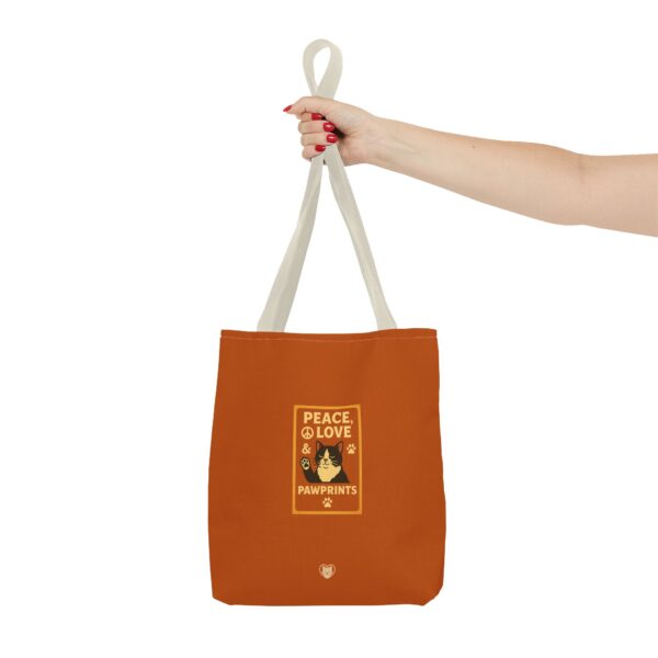 Peace Love & Pawprints Tote Bag, Cat Lover Gift, Eco-Friendly Bag, Pet Parent Accessory, Fun Shopping Bag, Unique Animal Design - Image 12