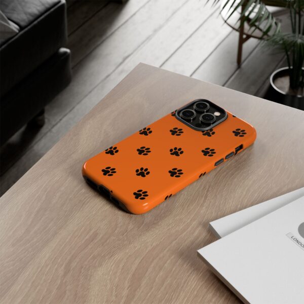 Orange Paw Print Phone Case | Tough Cases | Pet Lover Gift, Animal Print Cases, Unique Phone Cover, Fun Accessories, Birthday Gift - Image 100