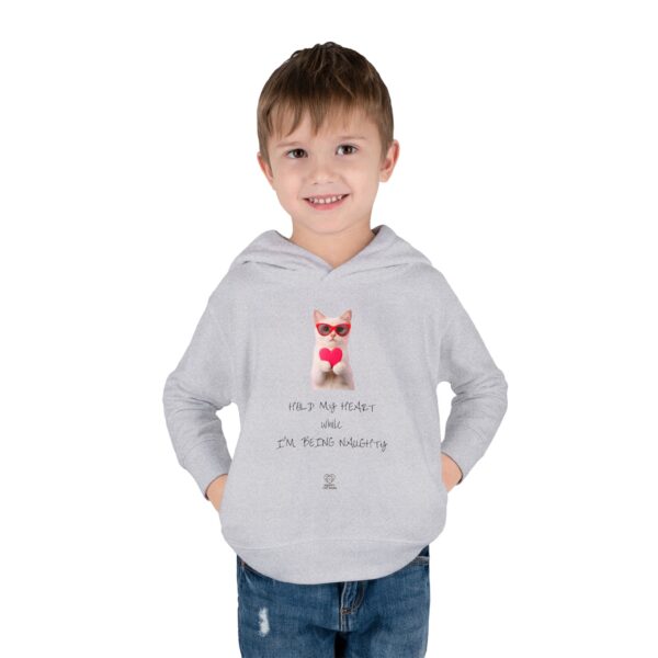 Cute Cat Holding Heart toddler hoodie | Valentine's Day Kids Pullover - Image 11