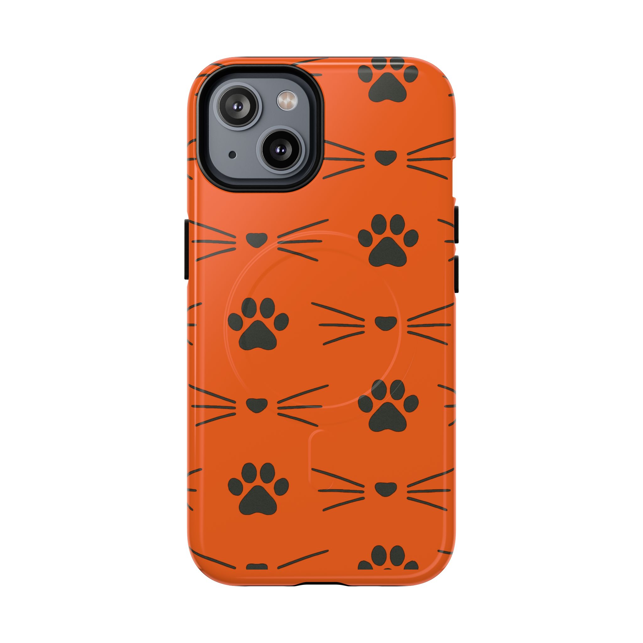 Cute Cat Pattern Magnetic Phone Case, Pet Lover Gift, Fun Yellow Phone Cover, Whiskers Design, Unique Animal Case, Birthday Gift - Image 25