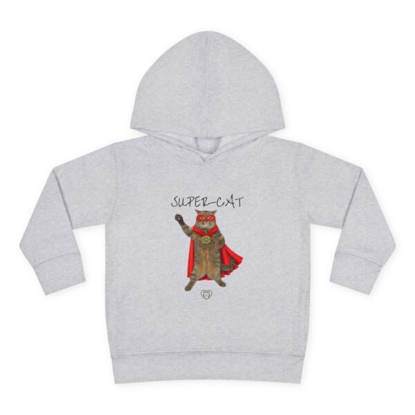 Super-Cat illustration Toddler Hoodie | Superhero Cat Kids Pullover - Image 5