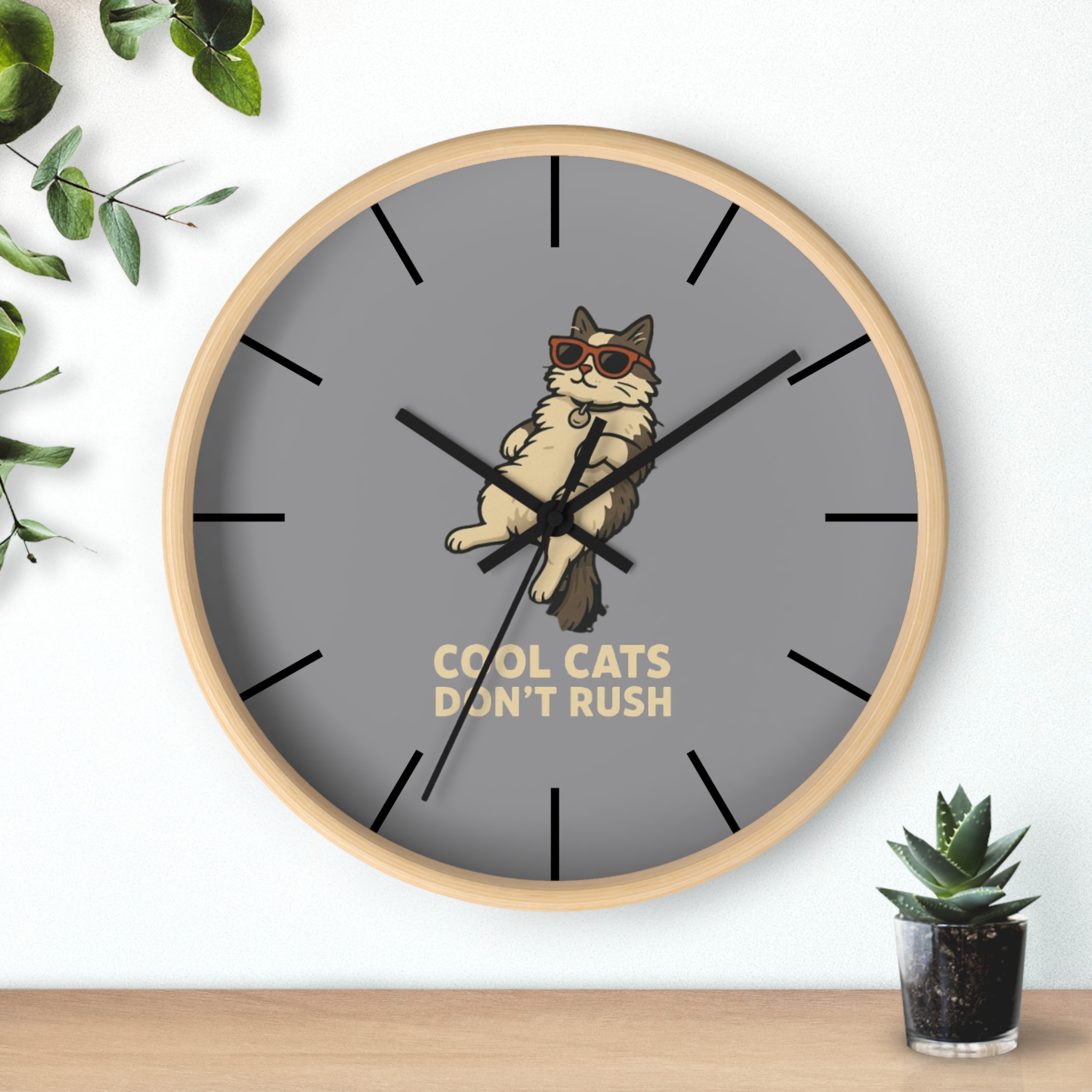 Funny Cat Wall Clock - Time is Running, Cat Decor, Unique Gift for Cat Lovers, Home Office Wall Art, Quirky Kitty Clock - Image 15
