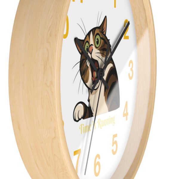 Funny Cat Wall Clock - Time is Running, Cat Decor, Unique Gift for Cat Lovers, Home Office Wall Art, Quirky Kitty Clock - Image 14