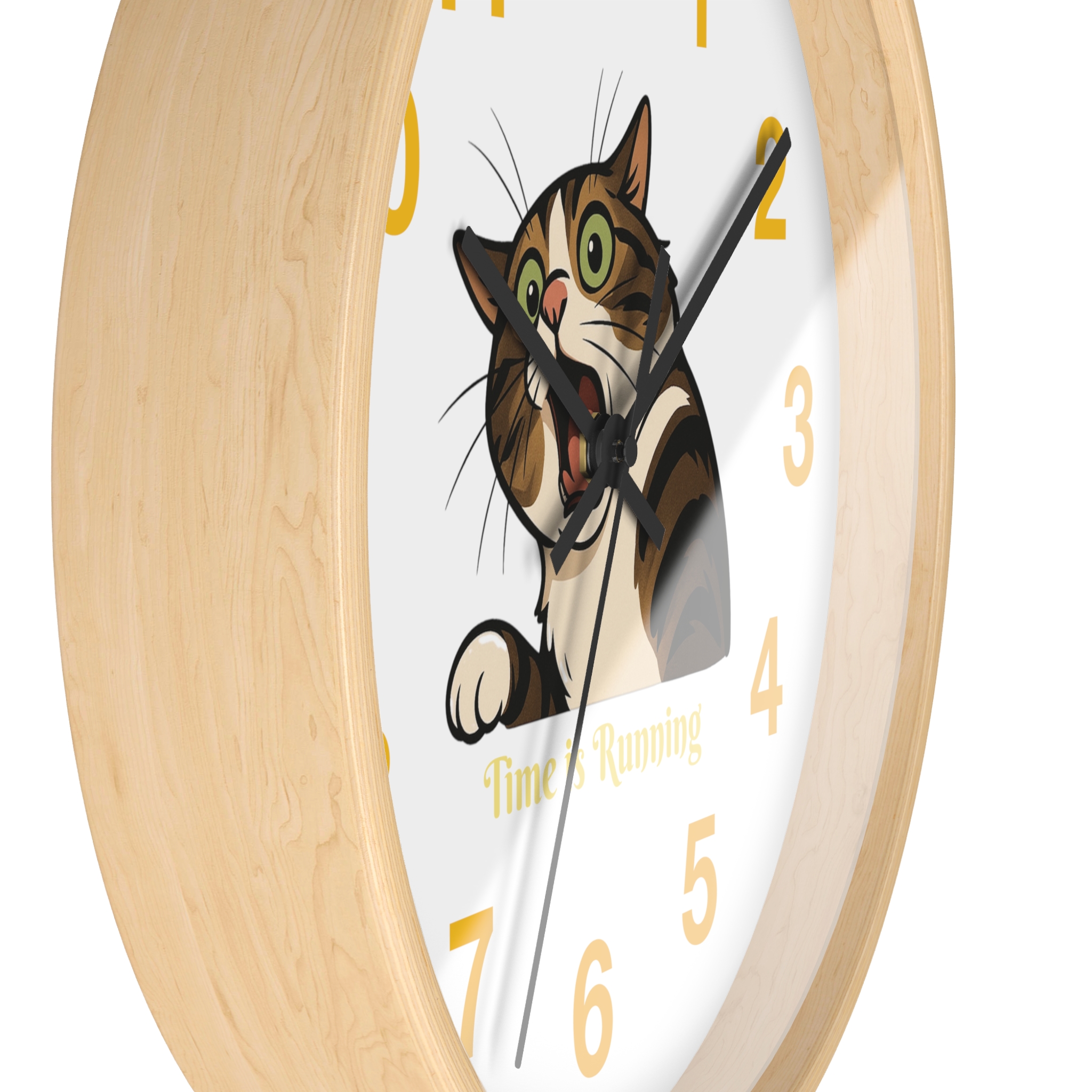 Funny Cat Wall Clock - Time is Running, Cat Decor, Unique Gift for Cat Lovers, Home Office Wall Art, Quirky Kitty Clock - Image 14