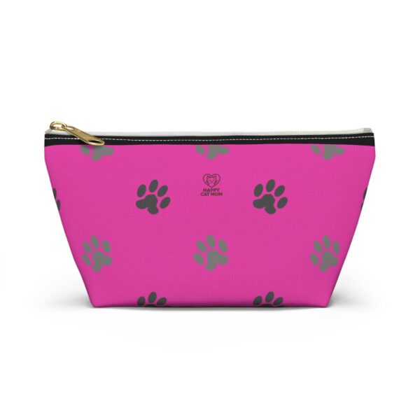 Pink Paw Print Accessory Pouch | T-Bottom Makeup Bag - Image 9
