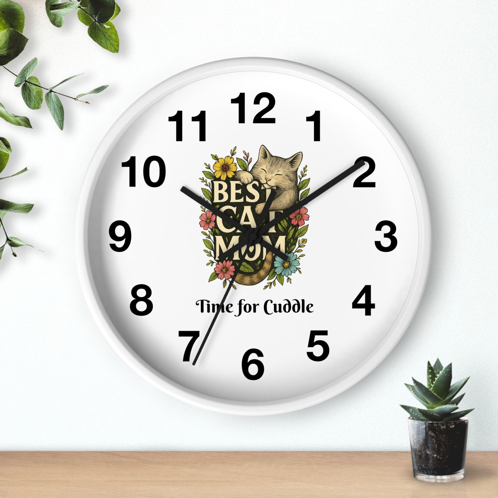 Funny Cat Wall Clock - Time is Running, Cat Decor, Unique Gift for Cat Lovers, Home Office Wall Art, Quirky Kitty Clock - Image 9