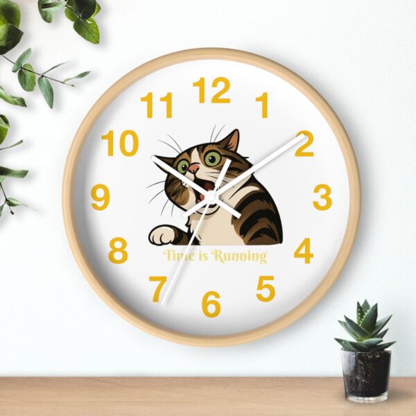 Funny Cat Wall Clock - Time is Running, Cat Decor, Unique Gift for Cat Lovers, Home Office Wall Art, Quirky Kitty Clock - Image 18